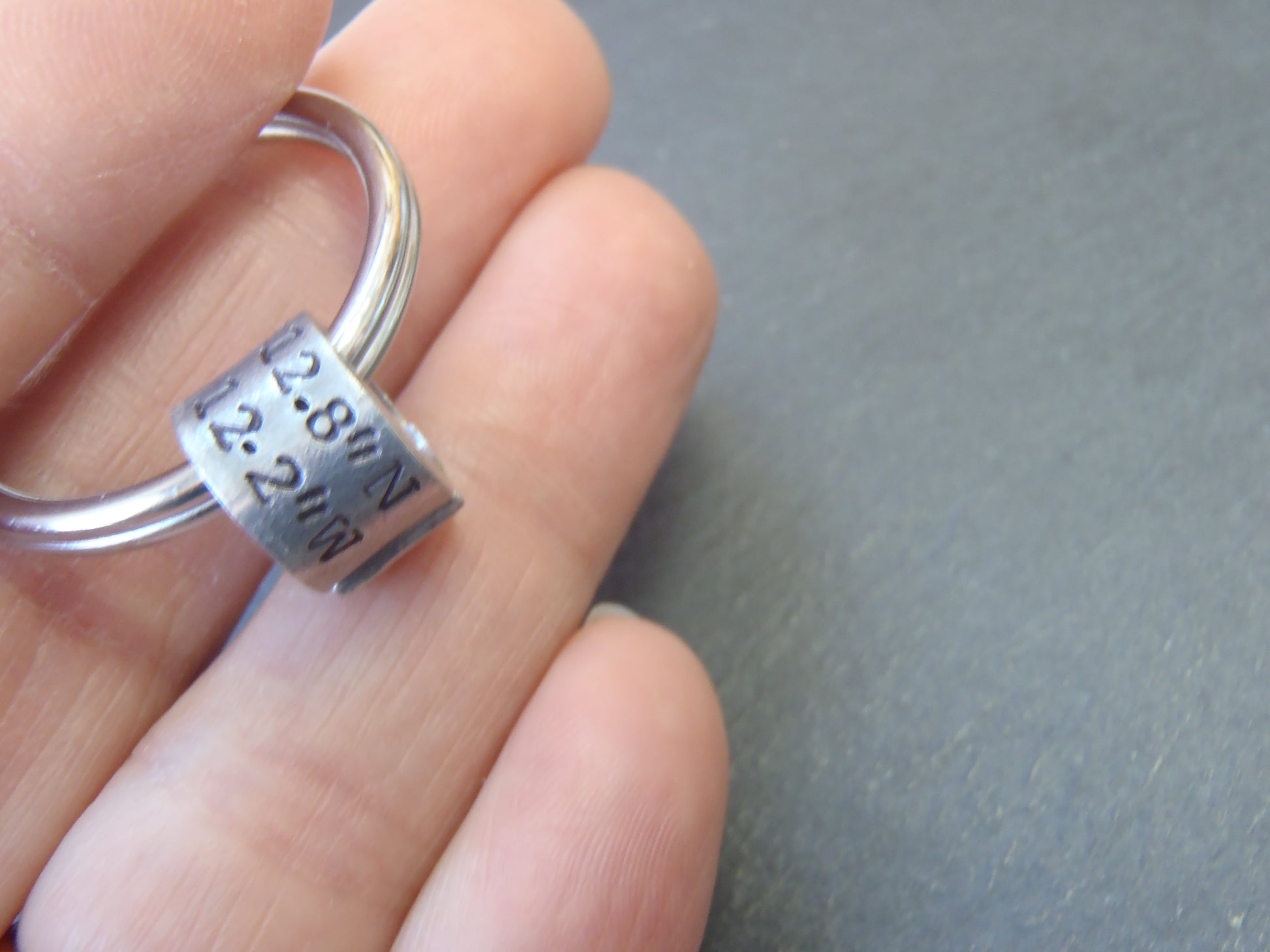 Custom Coordinates gift - keychain with latitude and longitude coordinates personalized - drake designs jewelry