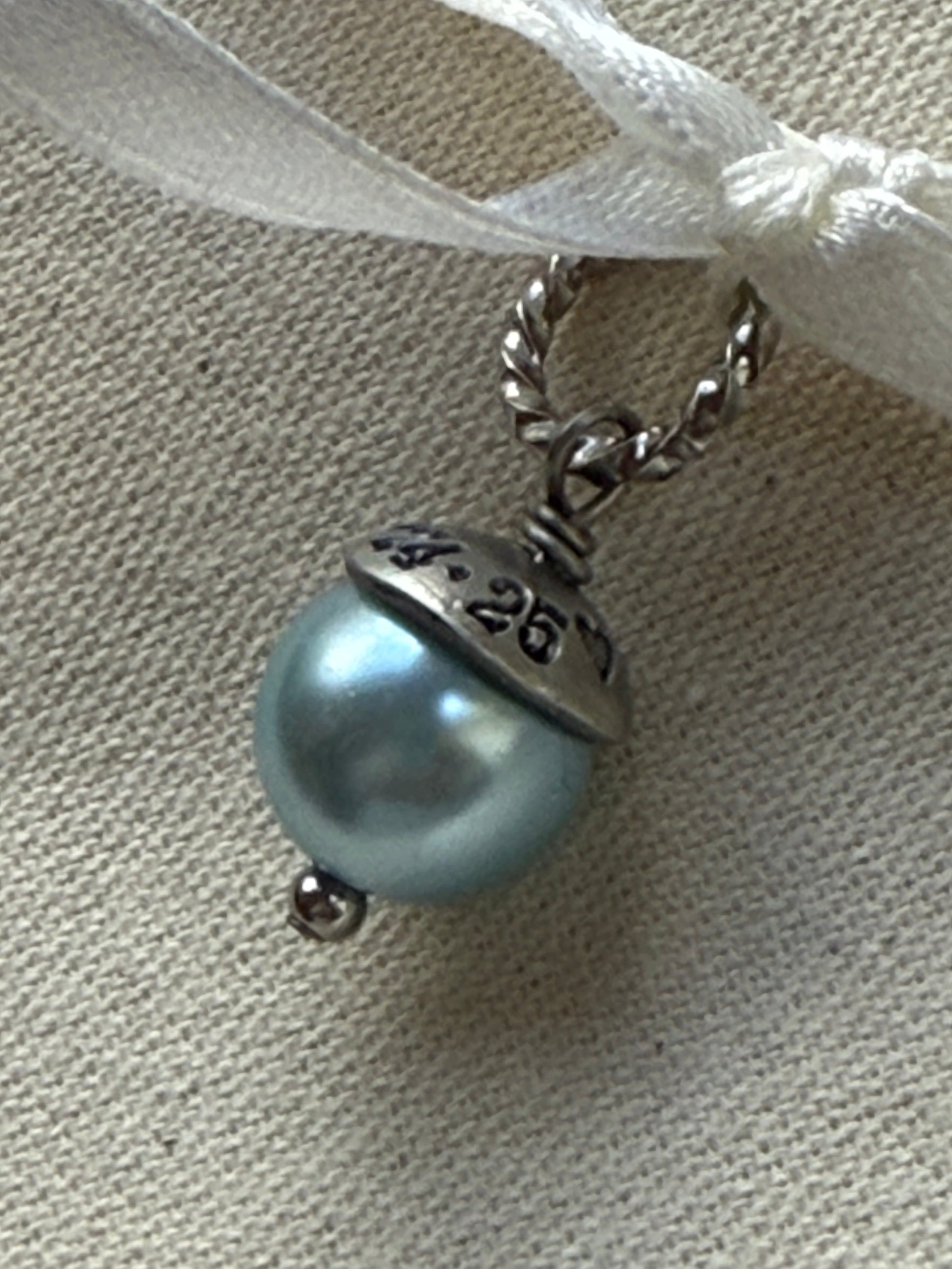 Something Blue Personalized Bouquet charm with date and initials - drake designs jewelry