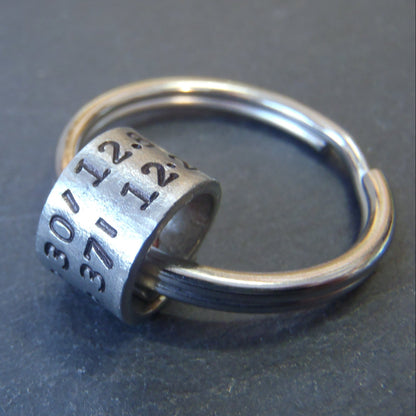Custom Coordinates gift - keychain with latitude and longitude coordinates personalized - drake designs jewelry