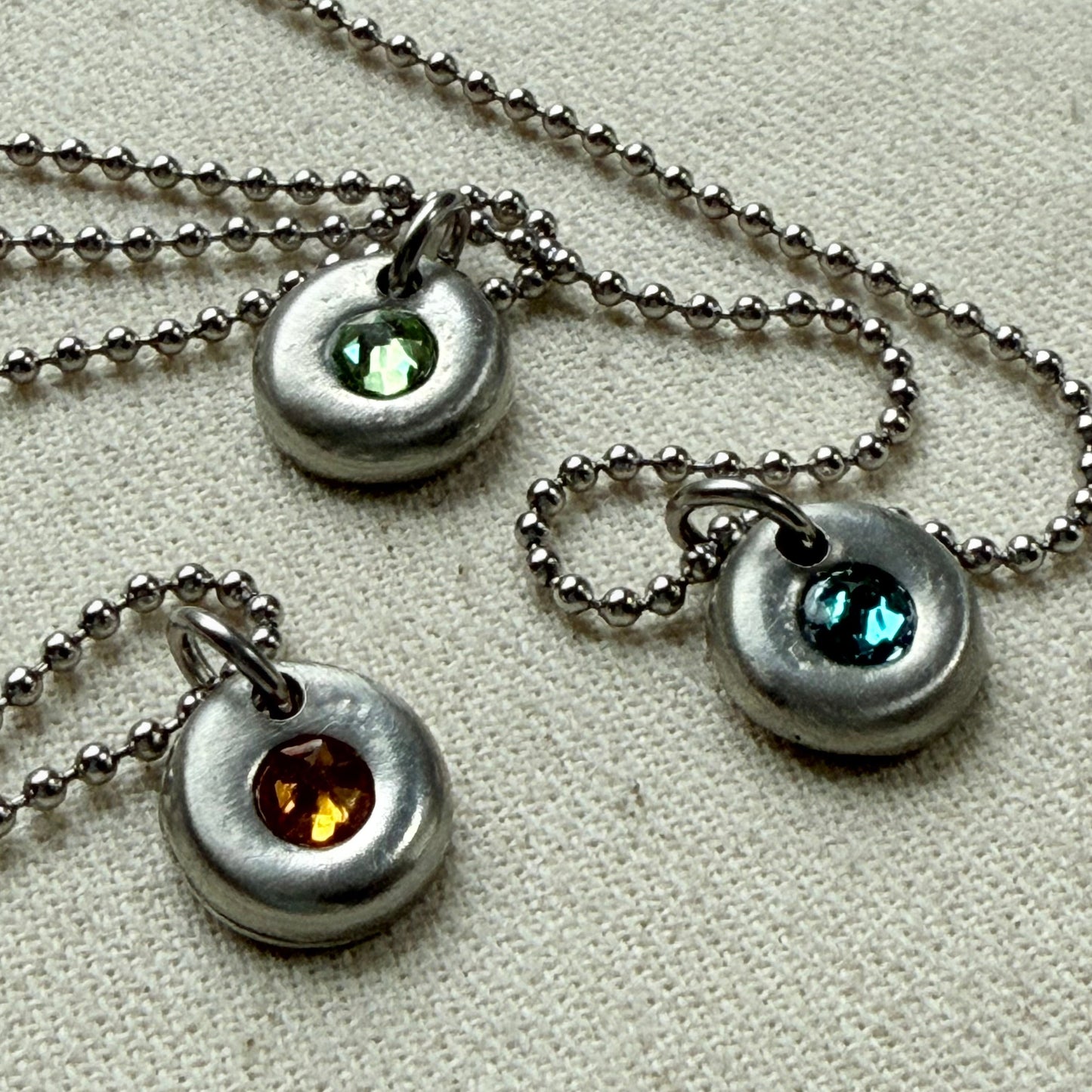 silver pebble birthstone necklace for mom - drake designs jewelry