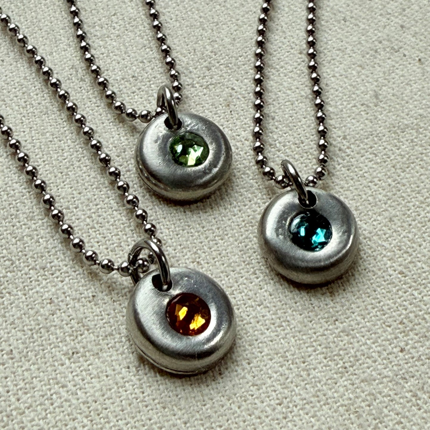 silver pebble birthstone necklace for mom - drake designs jewelry
