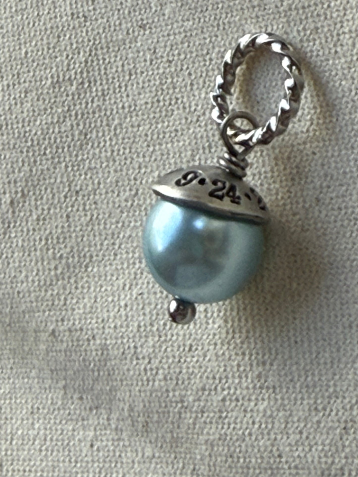 Something Blue Personalized Bouquet charm with date and initials - drake designs jewelry