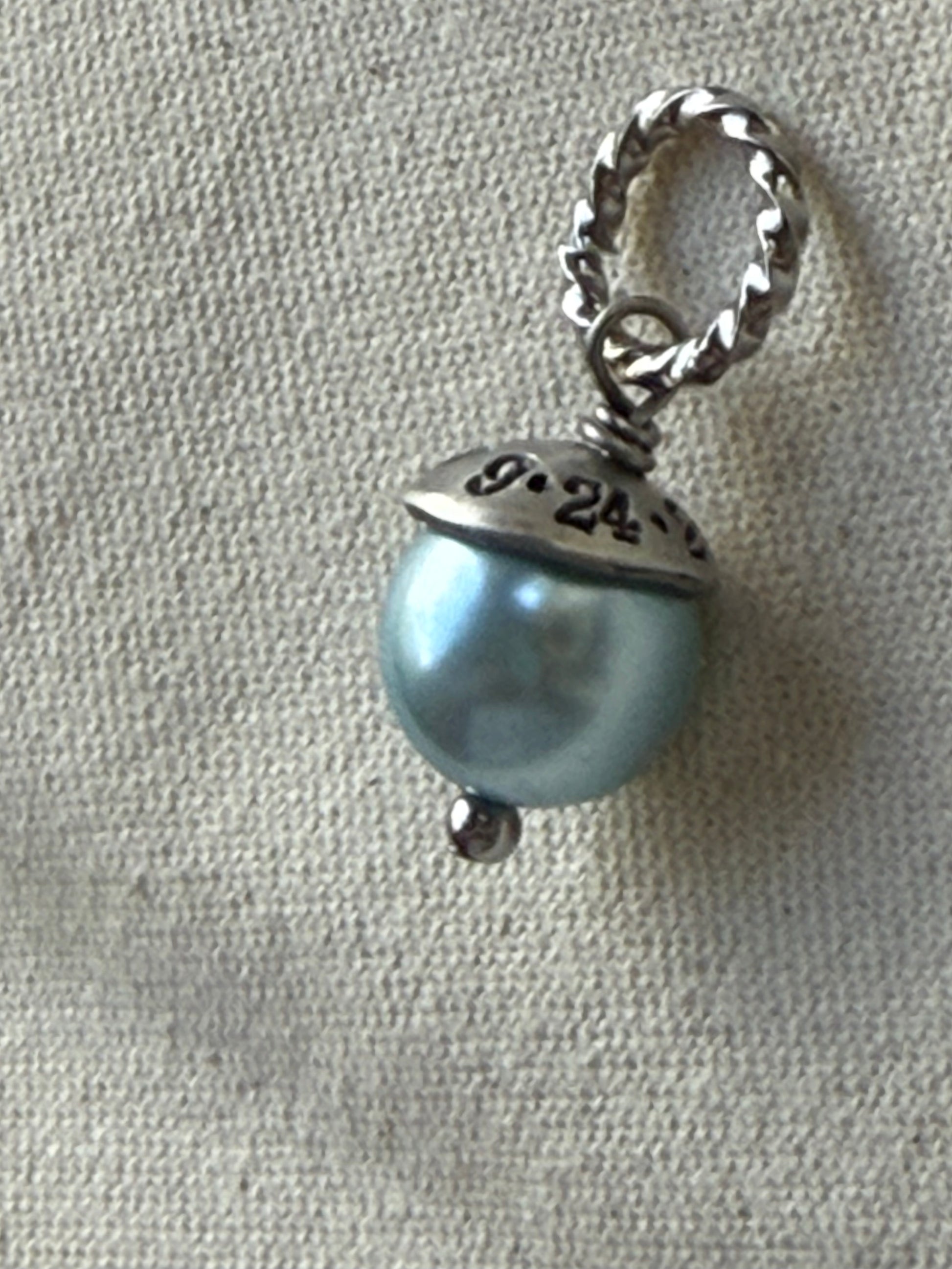 Something Blue Personalized Bouquet charm with date and initials - drake designs jewelry