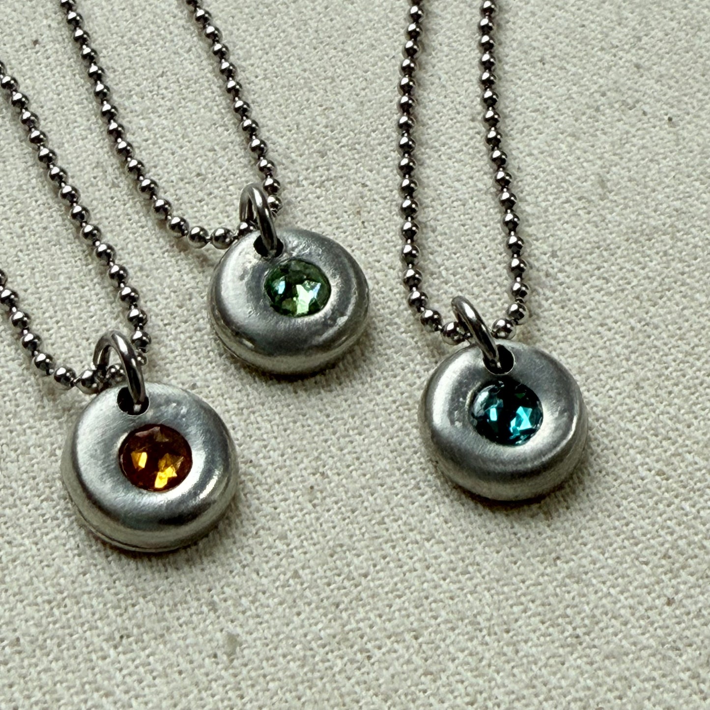 silver pebble birthstone necklace - drake designs jewelry