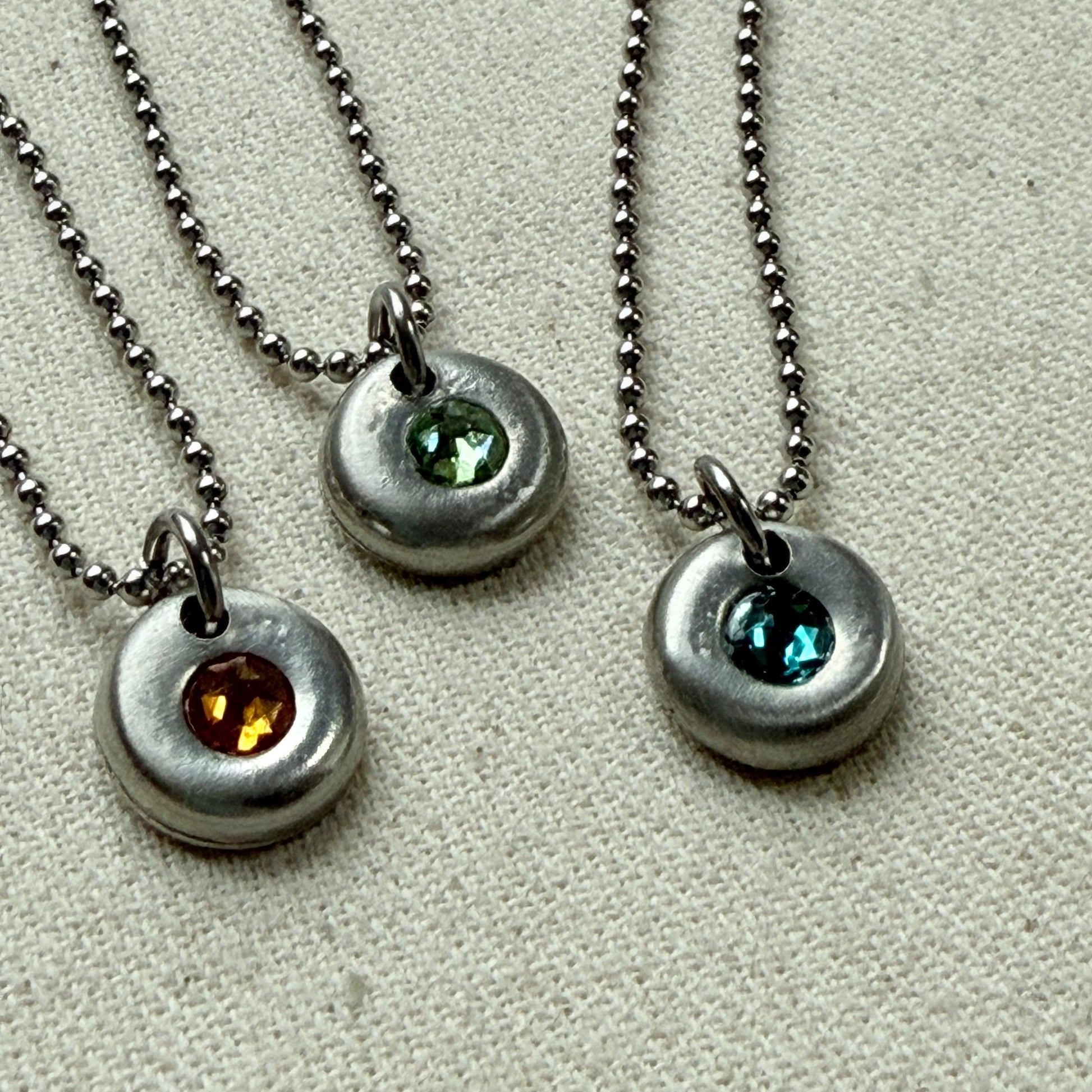 silver pebble birthstone necklace - drake designs jewelry