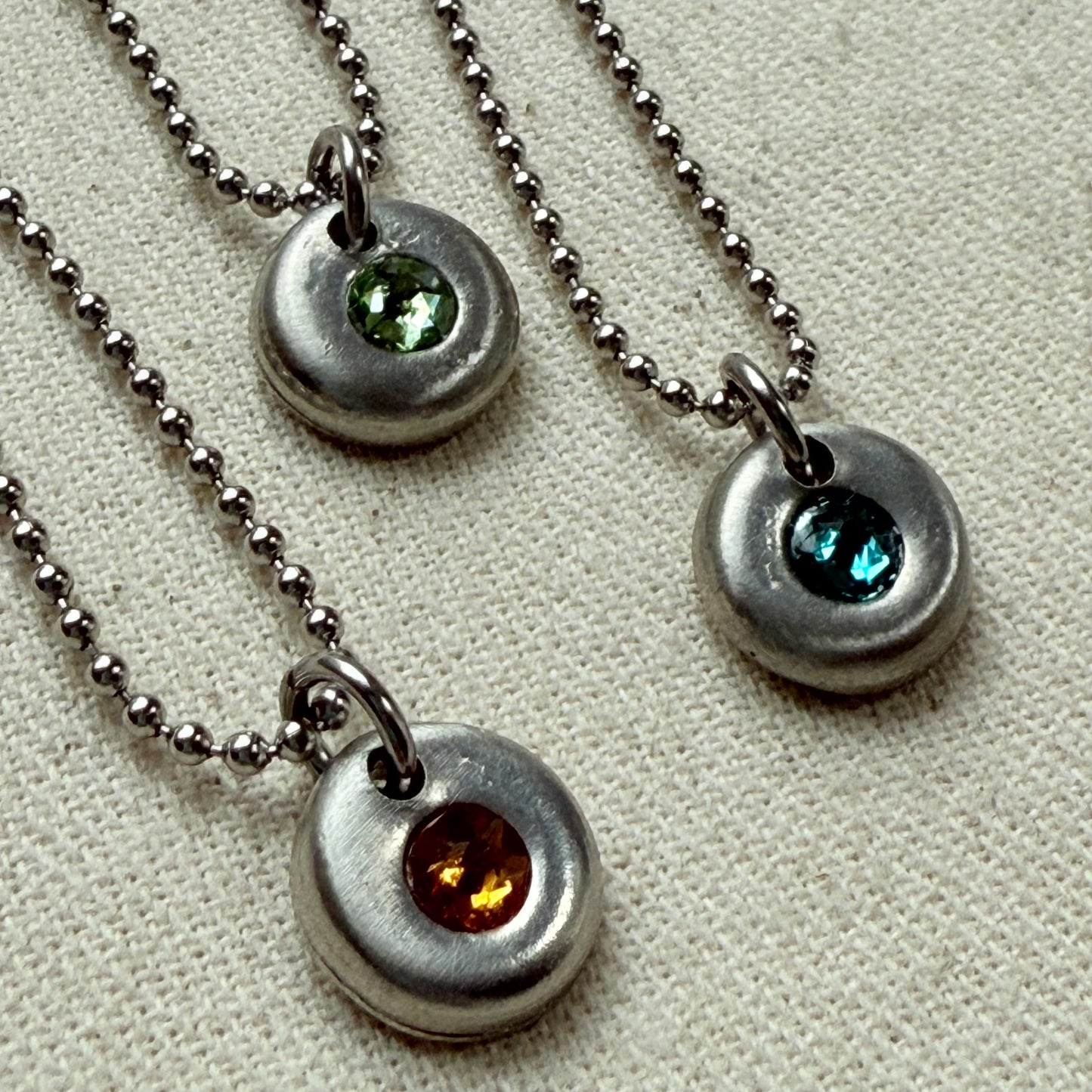 silver pebble birthstone necklace for mom - drake designs jewelry