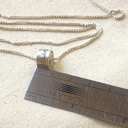 Actual Handwriting Sterling Silver Necklace Personalized with Your Handwritten Message on Custom Bead Charm