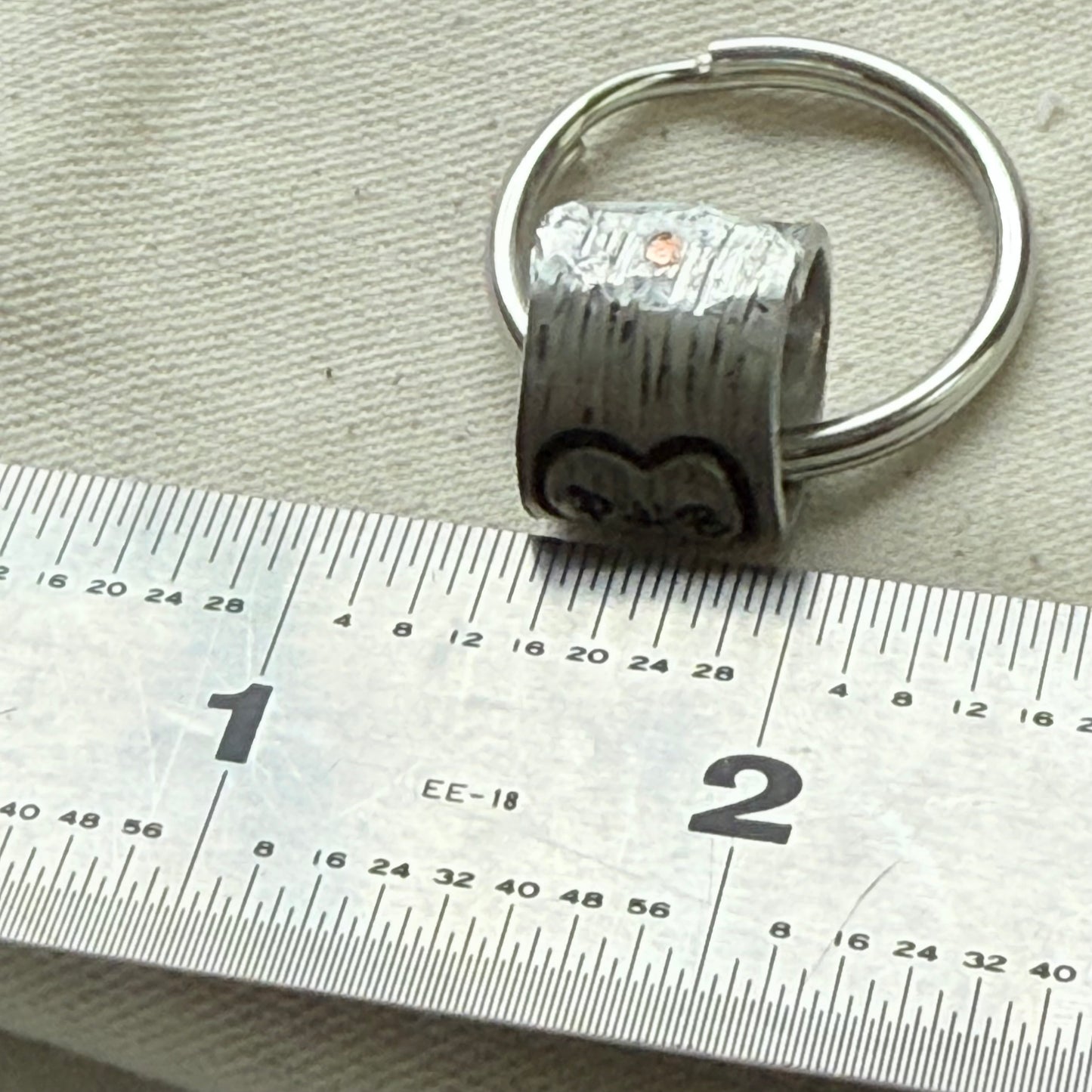 traditional 10th tin anniversary gift - tree textured with heart and initials carved tenth anniversary gift - drake designs jewelry