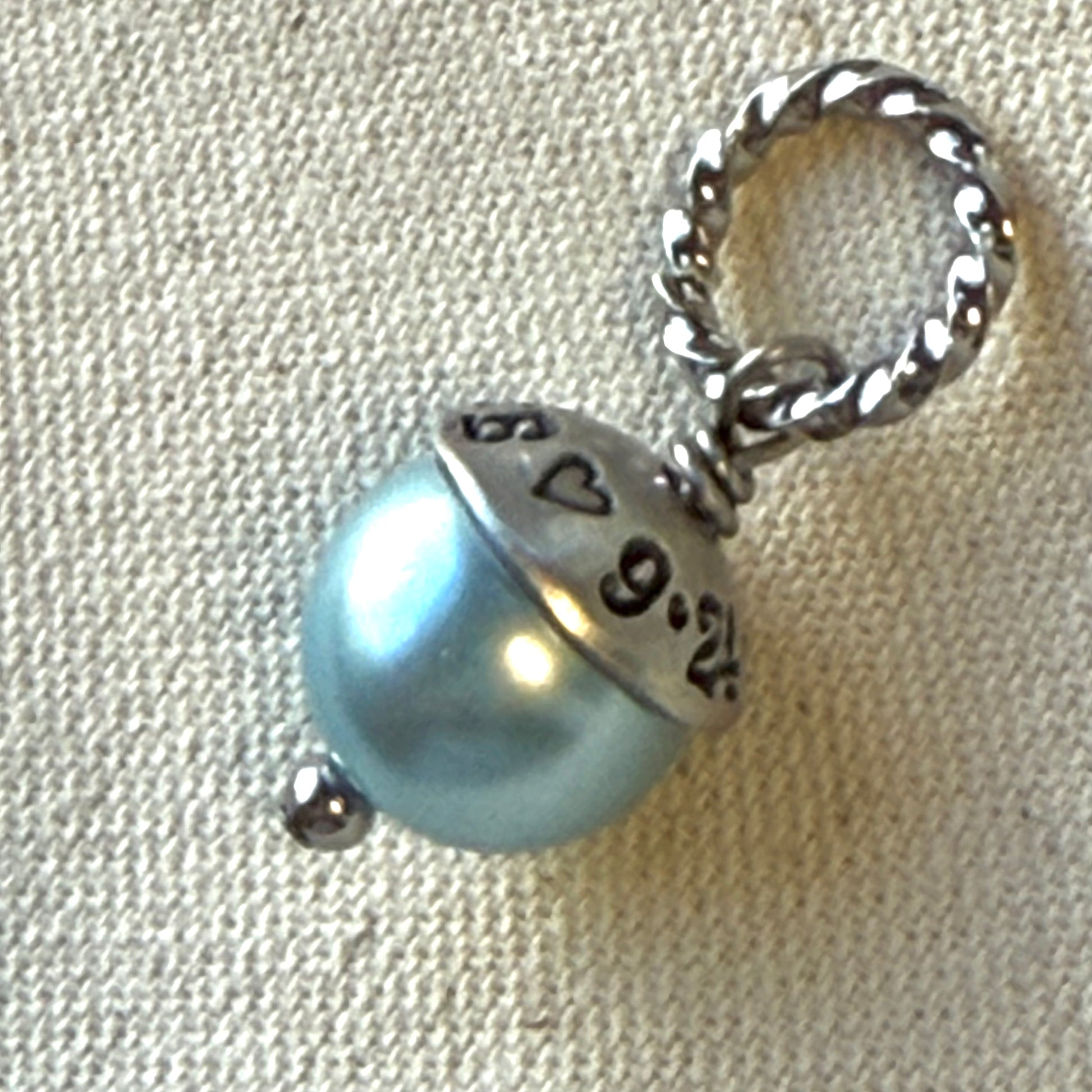 Something Blue Personalized Bouquet charm with date and initials - drake designs jewelry