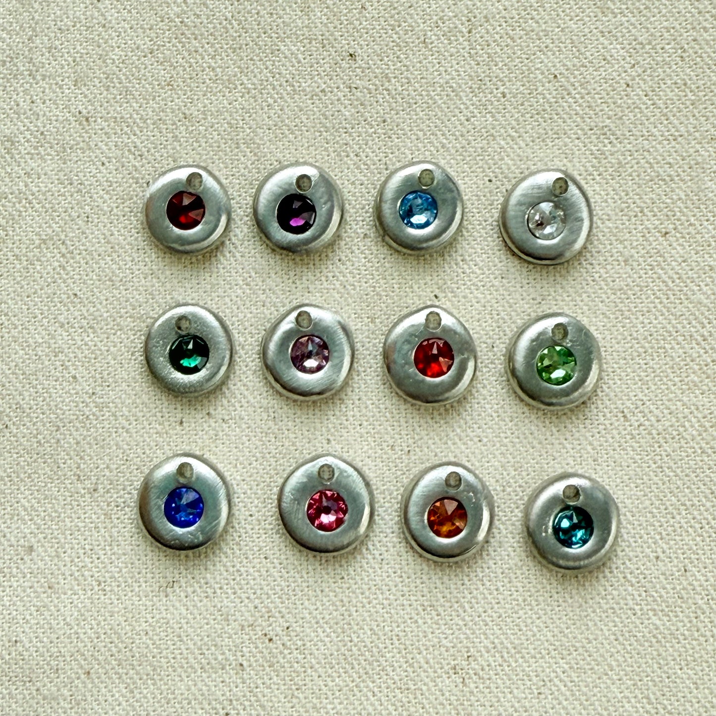 silver pebble birthstone charms - drake designs jewelry