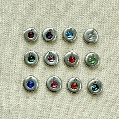 silver pebble birthstone charms - drake designs jewelry