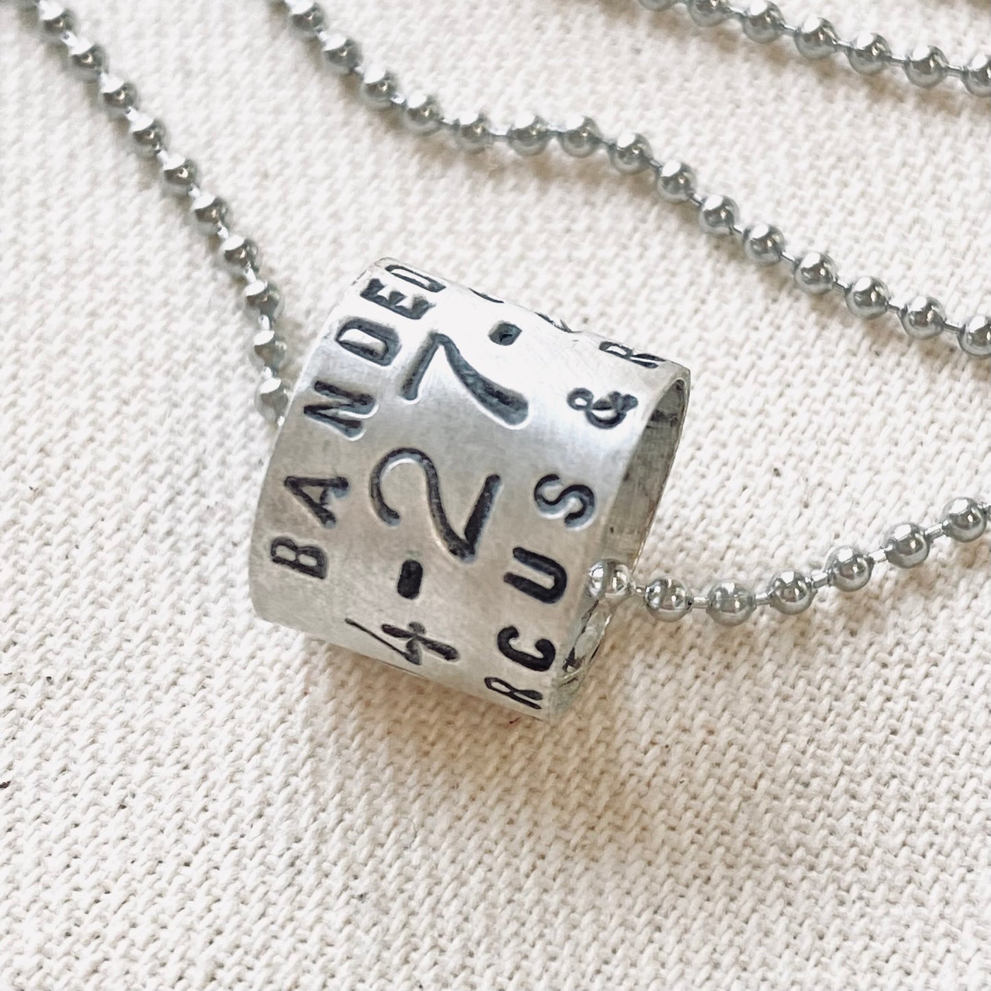 Sterling Silver Personalized Duck Band Necklace - Hunting Gifts for Men