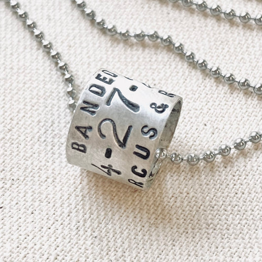 Sterling Silver Personalized Duck Band Necklace - Hunting Gifts for Men