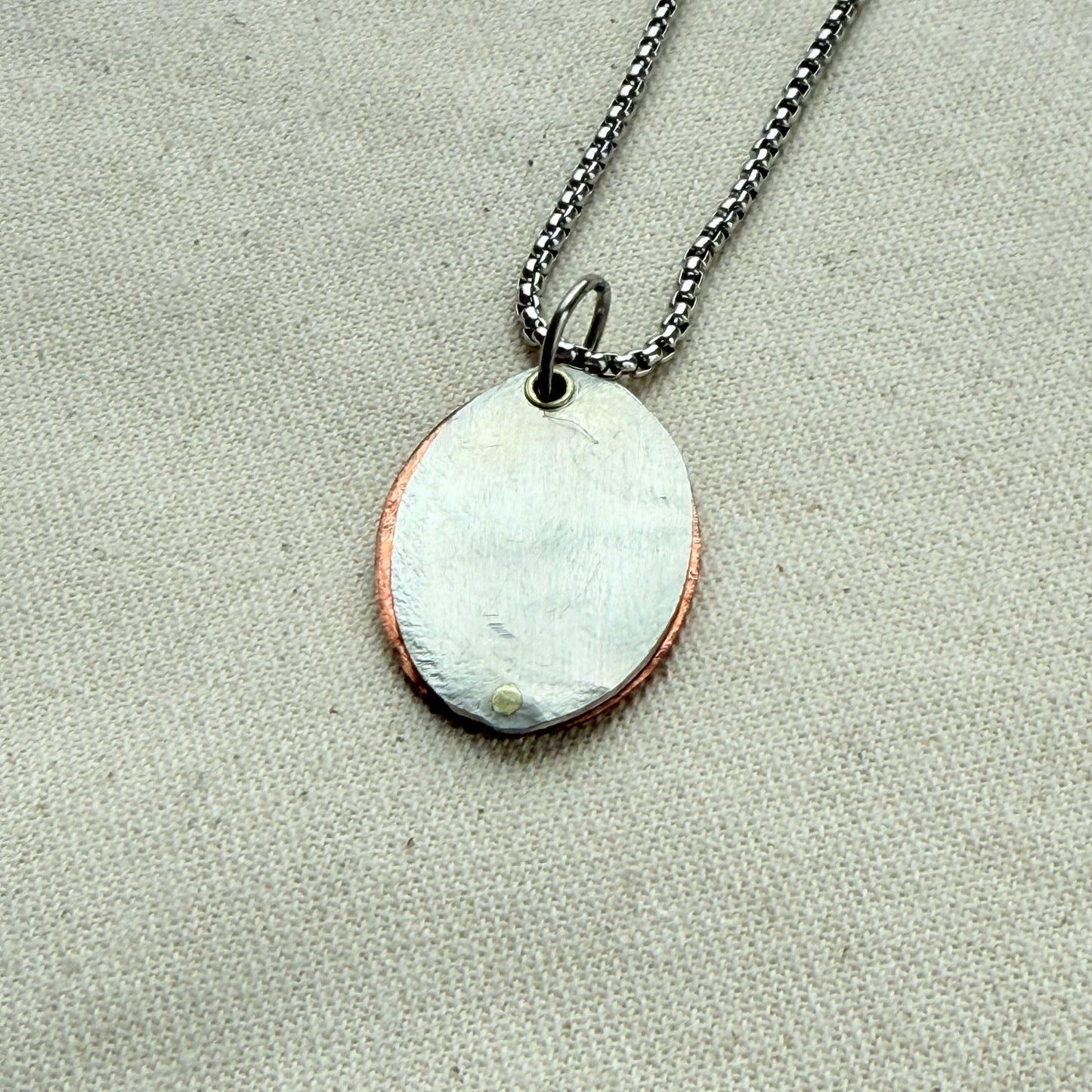 Personalized Compass Necklace with Custom Latitude and Longitude - Oval Pendant with Raised Copper Border | Drake Designs Jewelry
