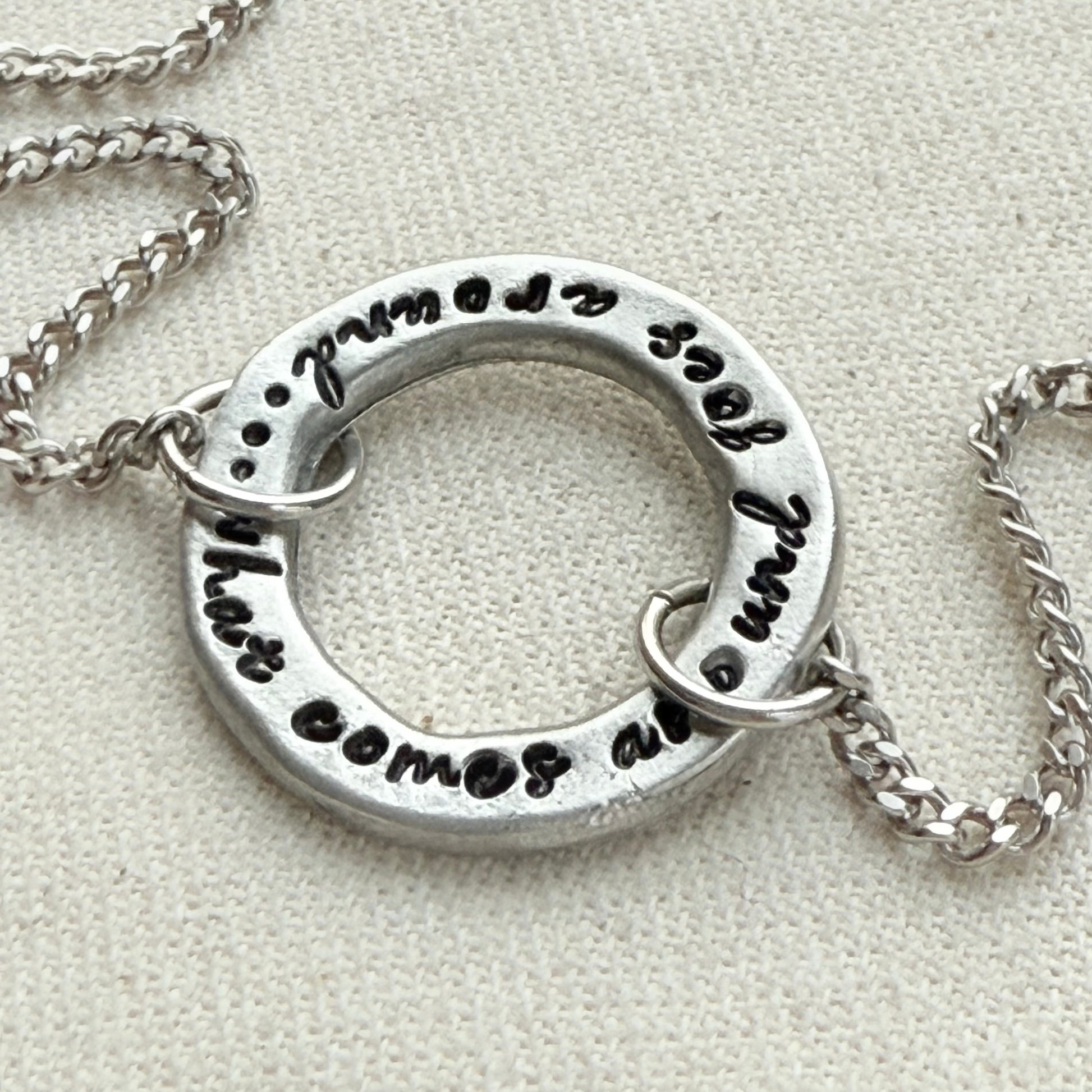 Open Circle Karma Necklace - what comes around goes around - Organically shaped - drake designs jewelry