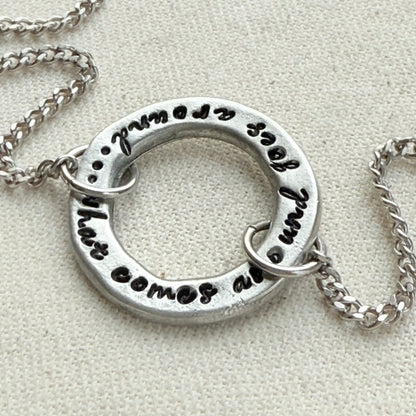 Open Circle Karma Necklace - what comes around goes around - Organically shaped - drake designs jewelry