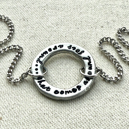 Open Circle Karma Necklace - what comes around goes around - Organically shaped - drake designs jewelry