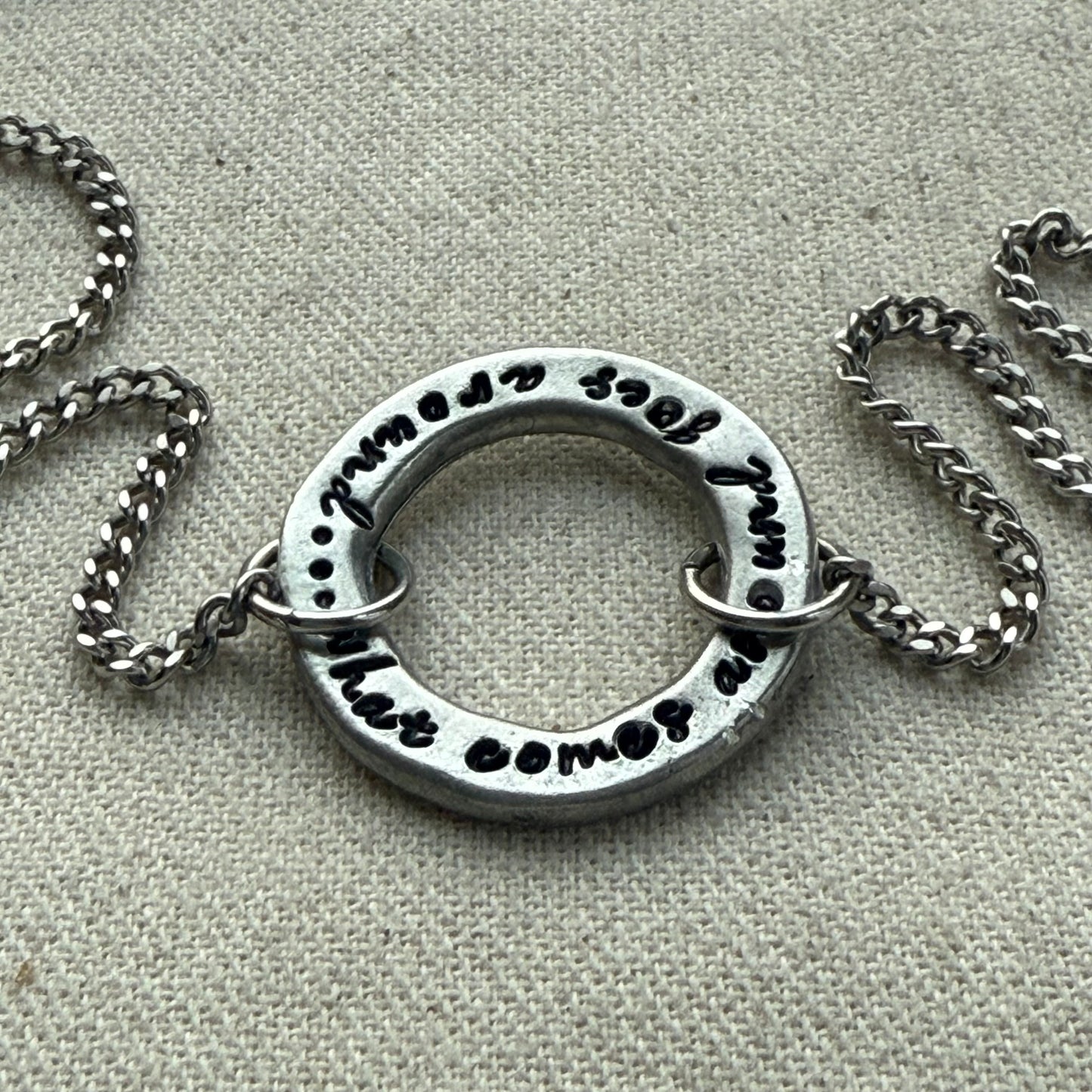 Open Circle Karma Necklace - what comes around goes around - Organically shaped - drake designs jewelry