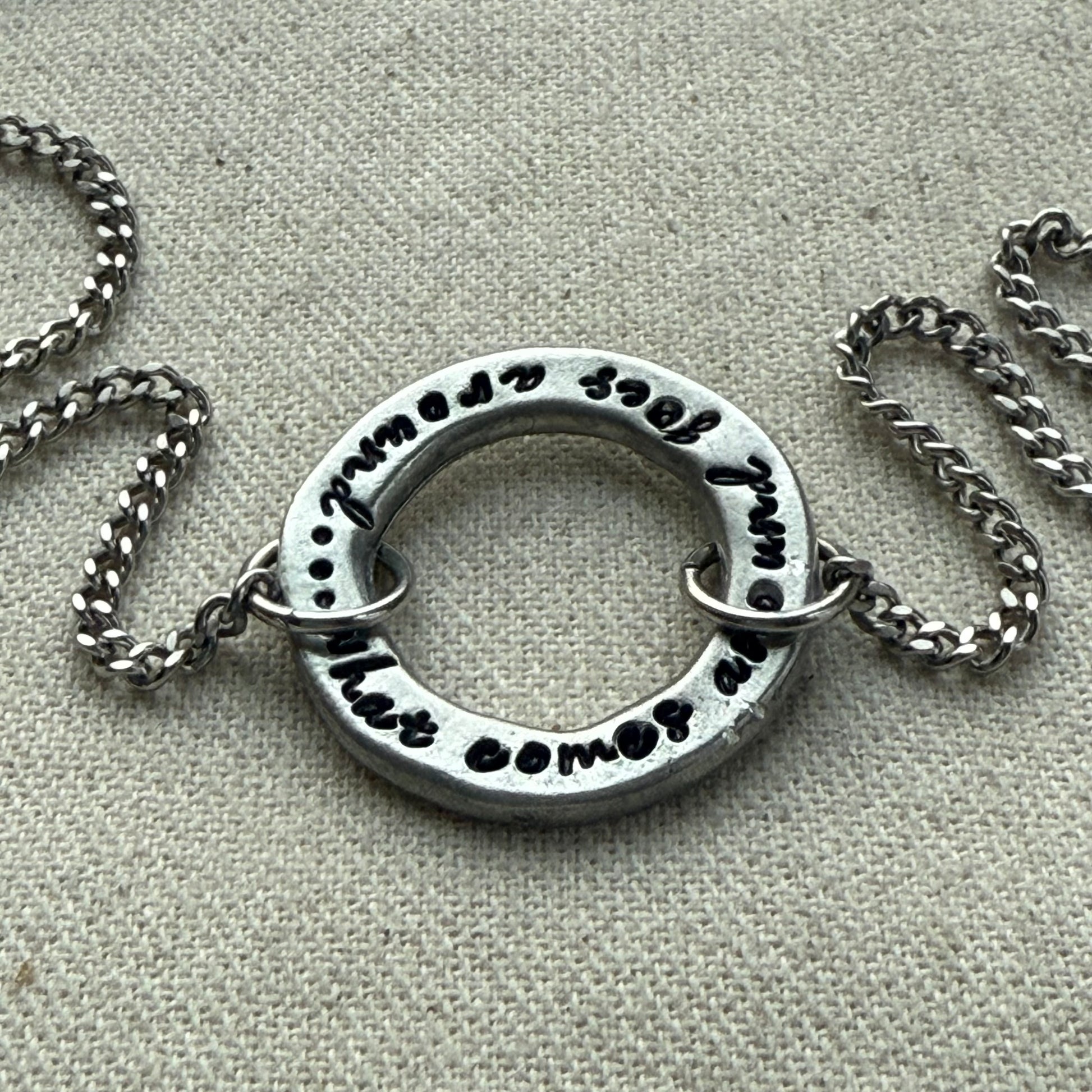 Open Circle Karma Necklace - what comes around goes around - Organically shaped - drake designs jewelry