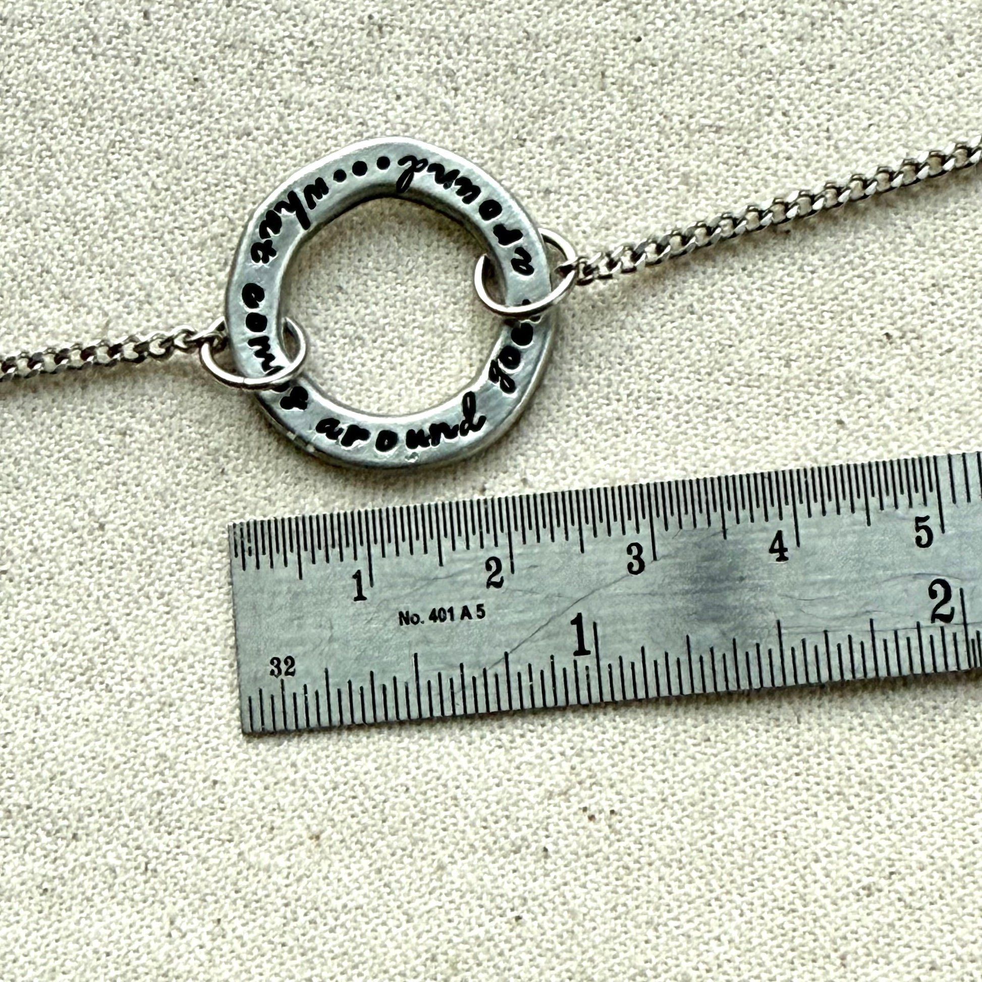 Open Circle Karma Necklace - what comes around goes around - Organically shaped - drake designs jewelry
