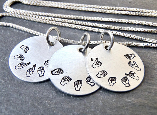 Custom Sign Language Necklace with Personalized Names or Words - Drake Designs Jewery