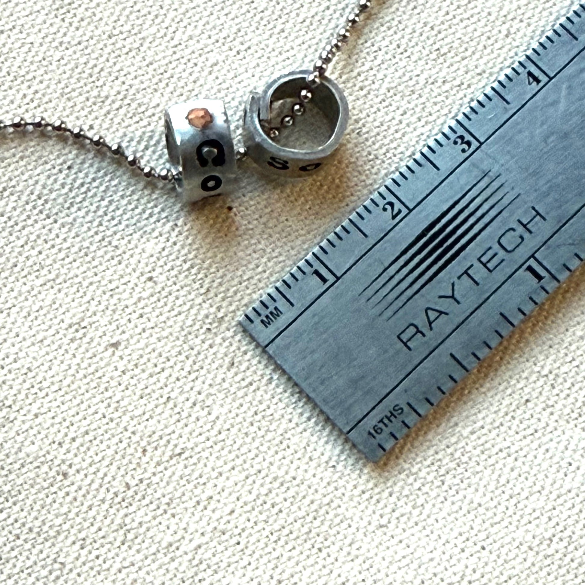 personalized silver name charm necklace for men and women - hand stamped with kids names in your choice of font - drake designs jewelry