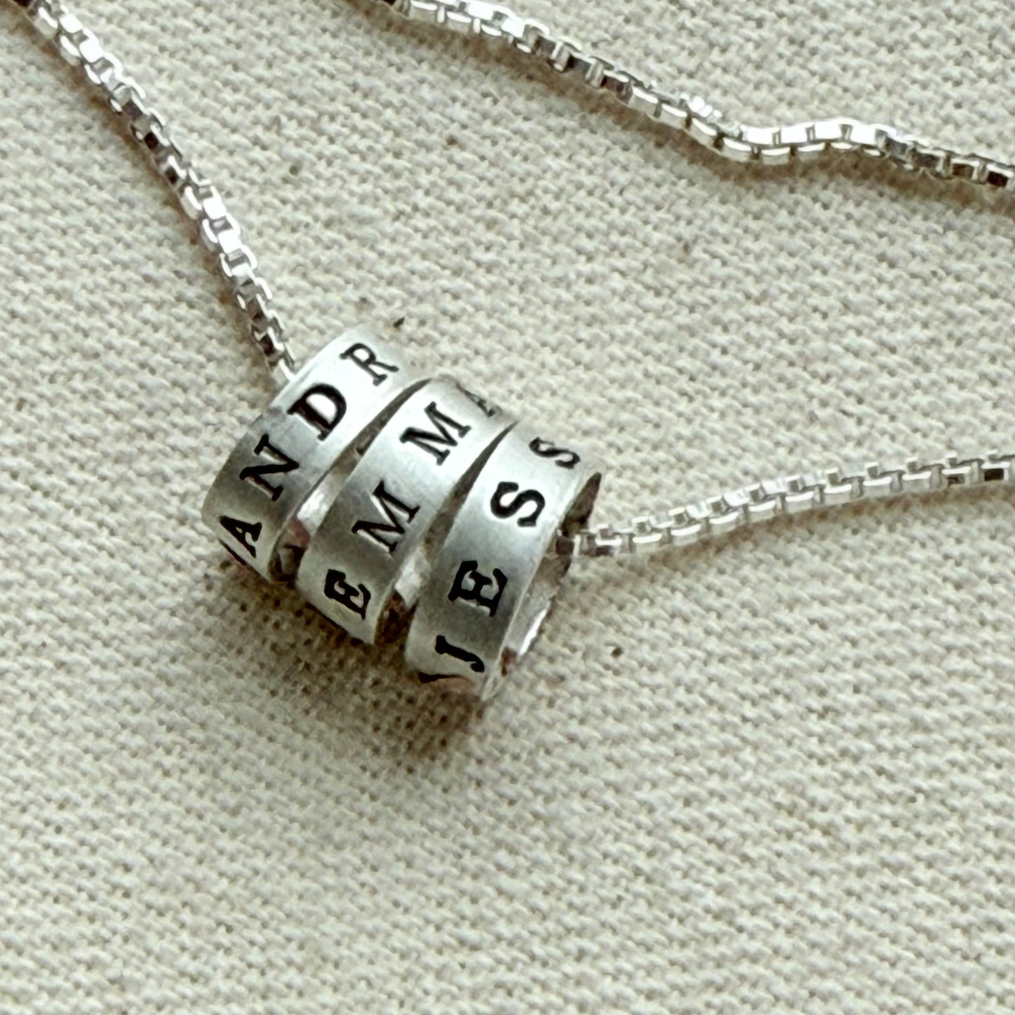 Sterling Silver Minimalist Mom Necklace with Kid's Names Personalized with your choice of font