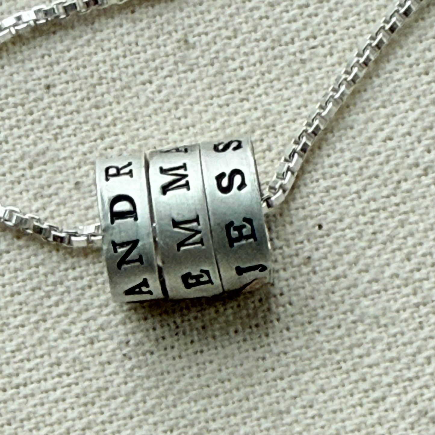Sterling Silver Minimalist Mom Necklace with Kid's Names Personalized with your choice of font