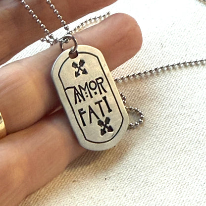 Amor fati - love your fate Latin phrase necklace - drake designs jewelry