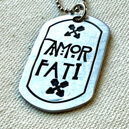 Amor fati - love your fate Latin phrase necklace - drake designs jewelry