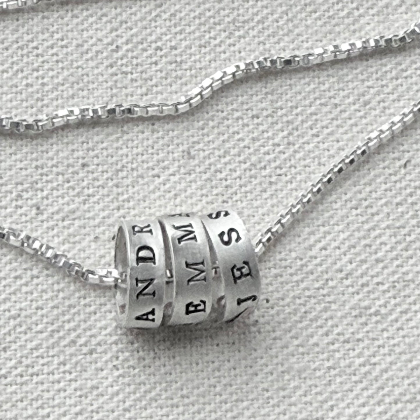 Sterling Silver Minimalist Mom Necklace with Kid's Names Personalized with your choice of font