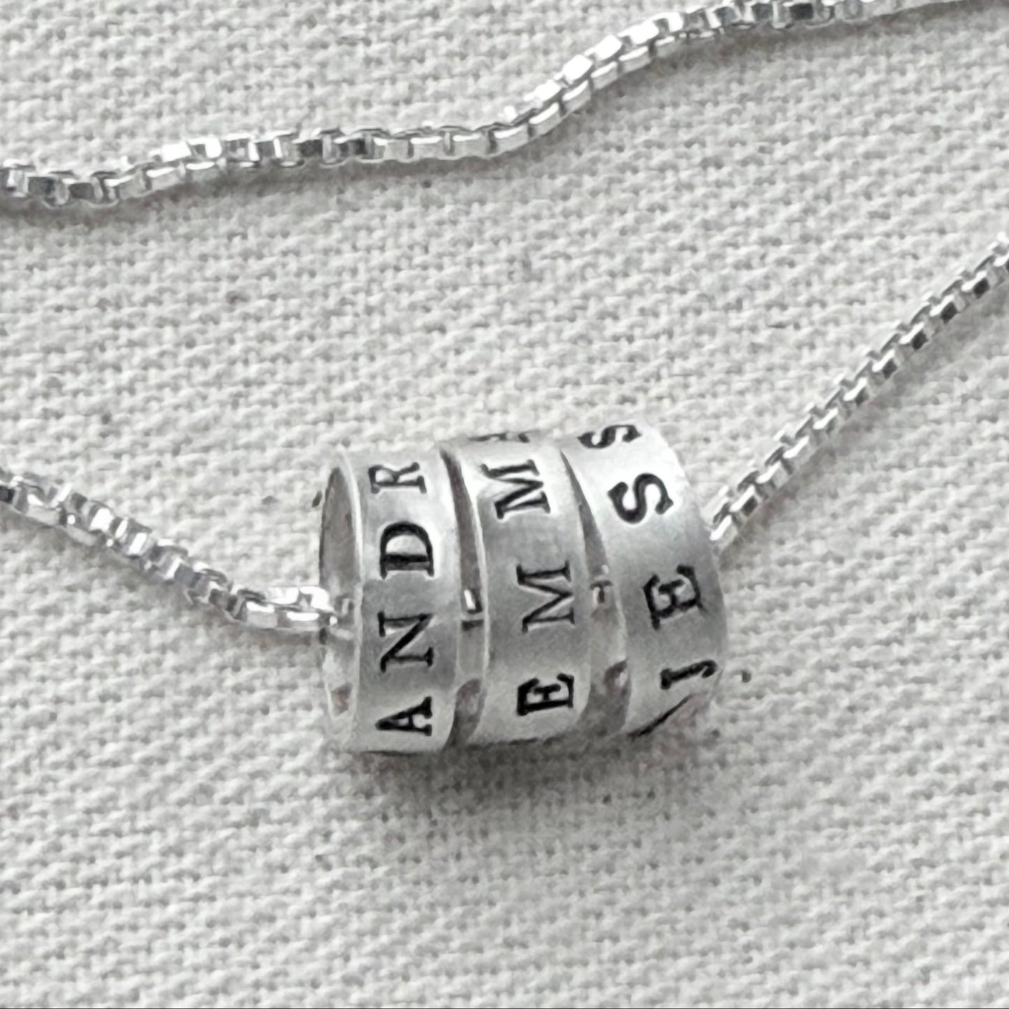 Sterling Silver Minimalist Mom Necklace with Kid's Names Personalized with your choice of font