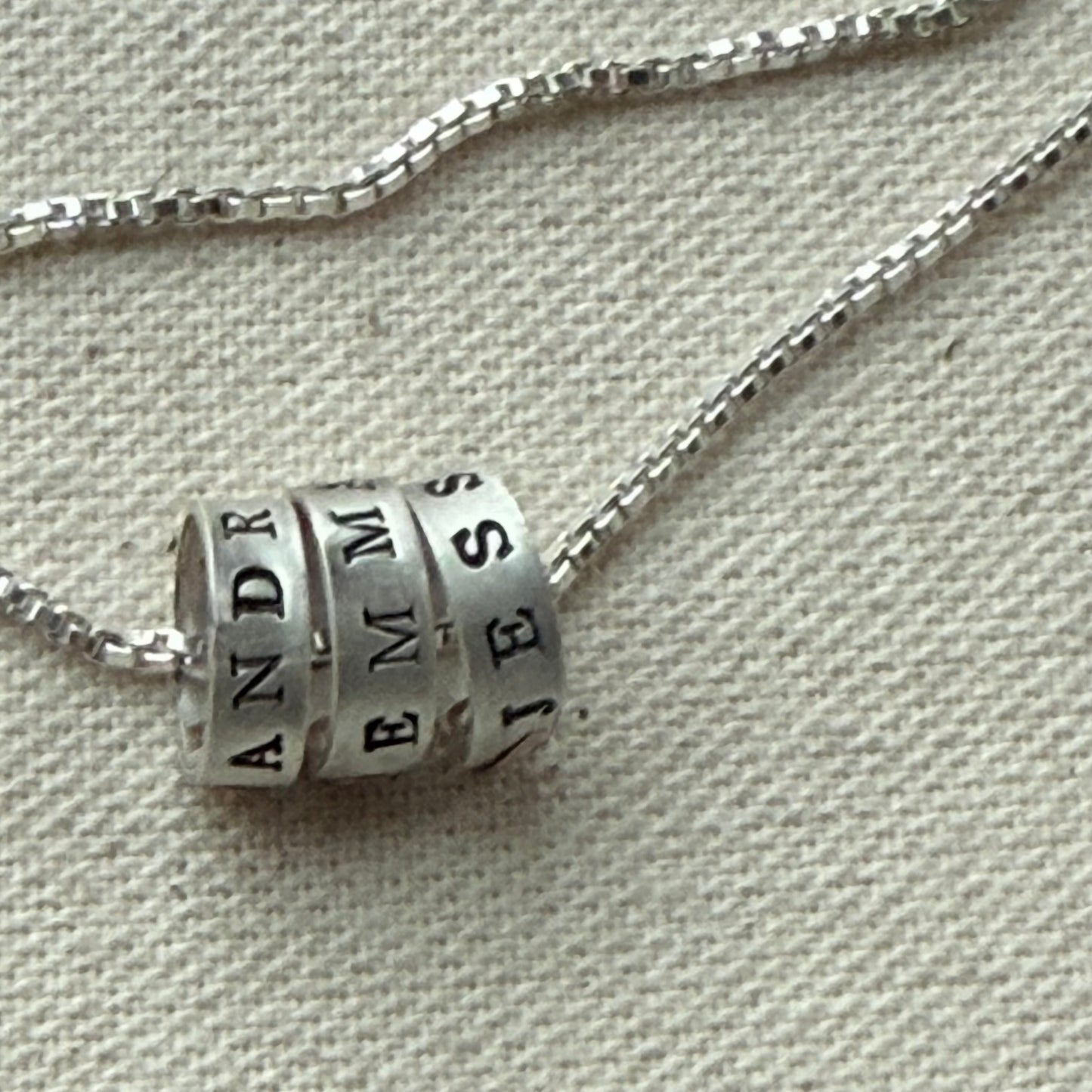 Sterling Silver Minimalist Mom Necklace with Kid's Names Personalized with your choice of font