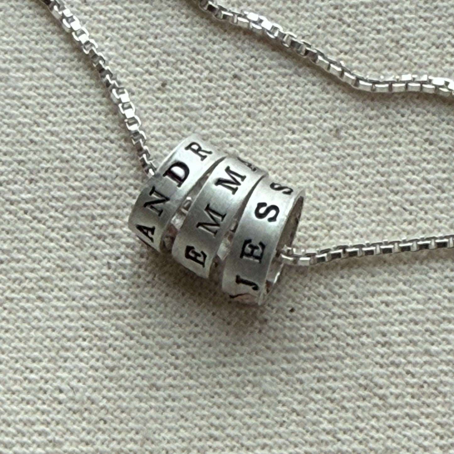 Sterling Silver Minimalist Mom Necklace with Kid's Names Personalized with your choice of font