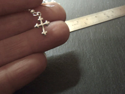 Sterling silver Cross earrings Dangle - Drake designs jewelry
