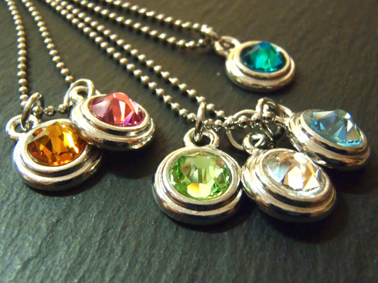 Personalized Birthstone charm necklace  - Drake Designs Jewelrw