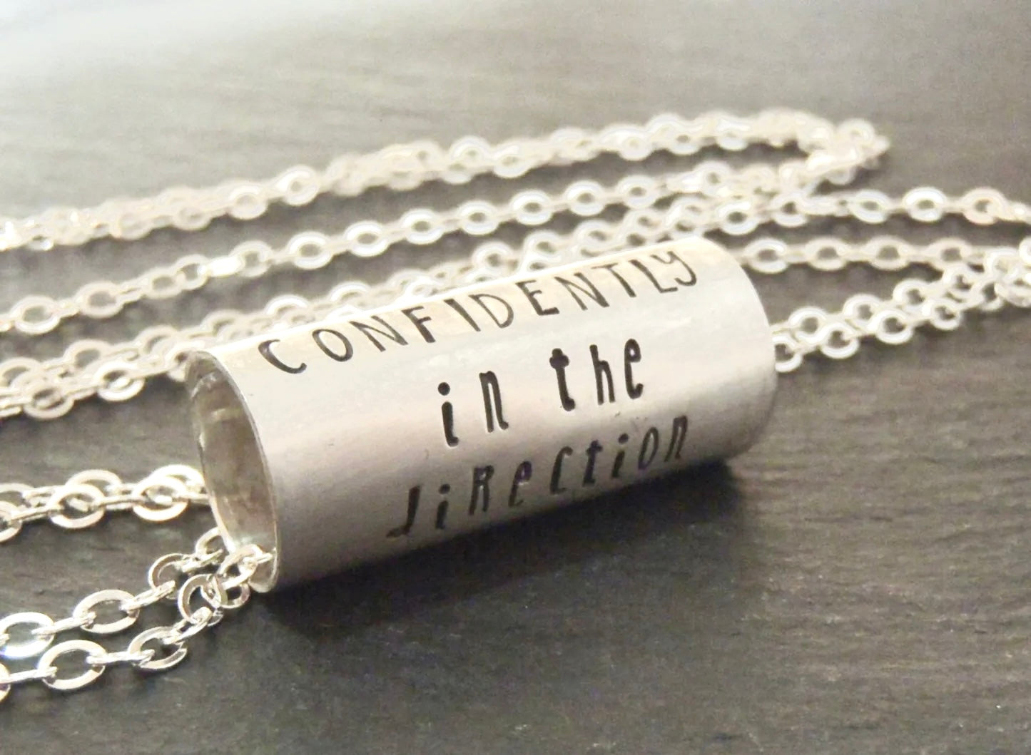 Custom Quote Necklace Handcrafted Sterling Silver inspirational jewelry - drake designs jewelry