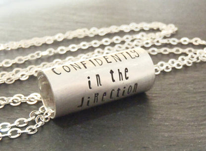 Custom Quote Necklace Handcrafted Sterling Silver inspirational jewelry - drake designs jewelry