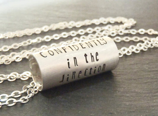 Custom Quote Necklace Handcrafted Sterling Silver inspirational jewelry - drake designs jewelry