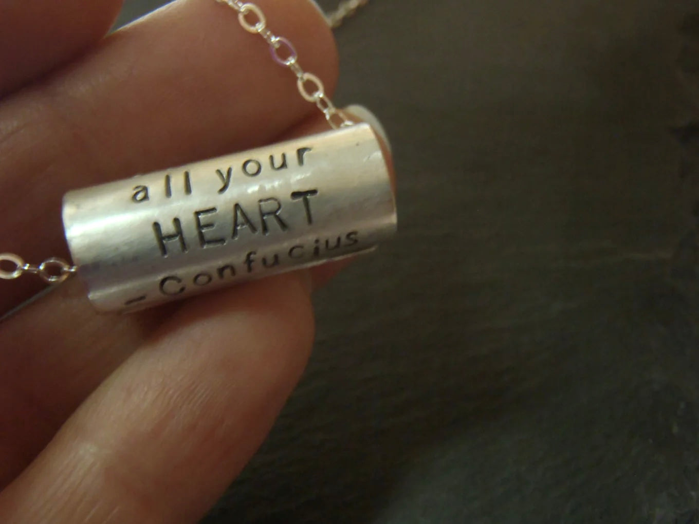 Custom Quote Necklace Handcrafted Sterling Silver inspirational jewelry - drake designs jewelry