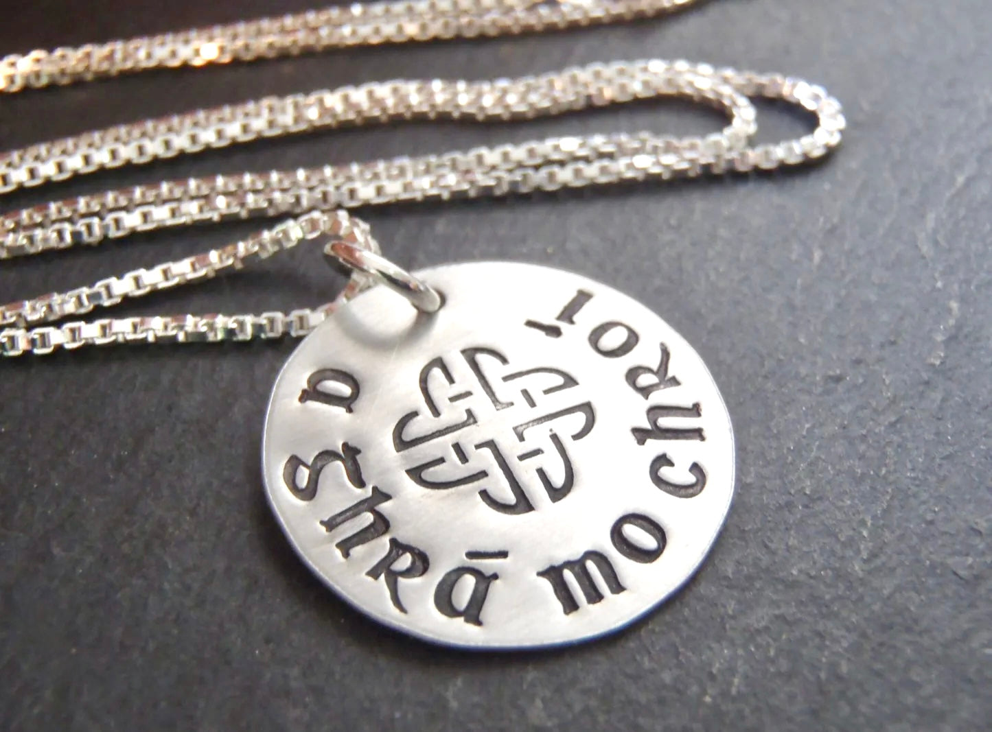 Sterling silver Celtic jewelry a ghrá mo chroí Irish necklace - Drake Designs Jewelry