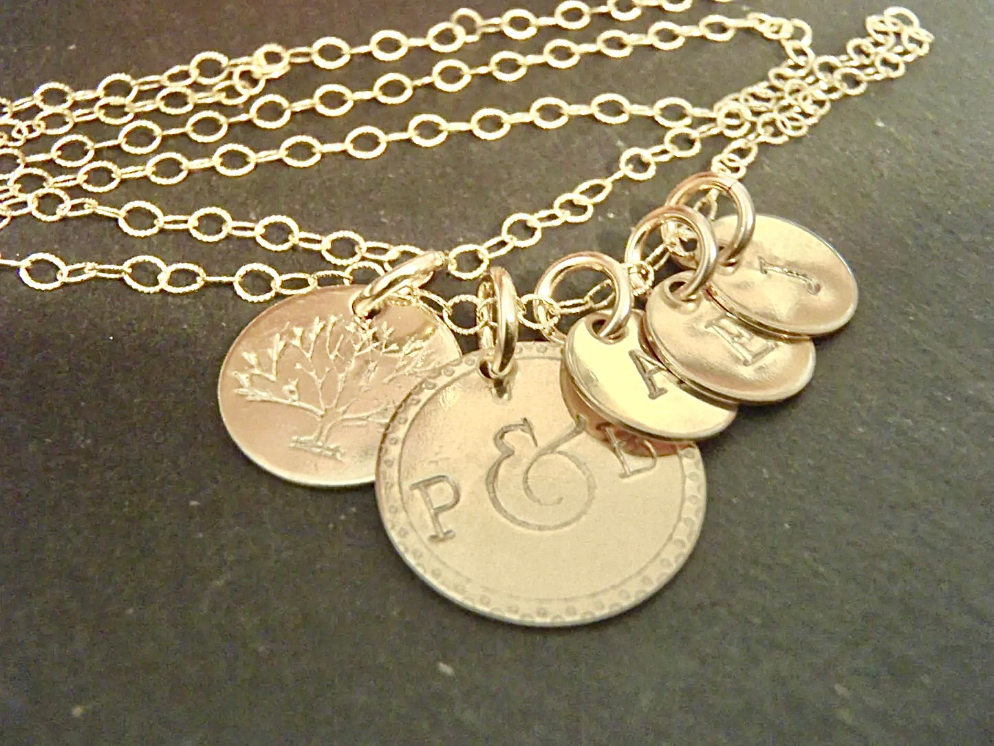 Tree of Life Family Necklace 14k Gold Filled Personalized Mom Jewelry Customized with Couples and Kids Initials