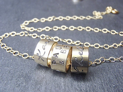 Mom Necklace with  - Childrens Names - 14k Gold filled Personalized Name Charm Necklace - Drake Designs Jewelry