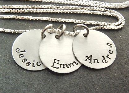 Sterling silver Mother's necklace personalized with names for mom - Drake Designs Jewelry