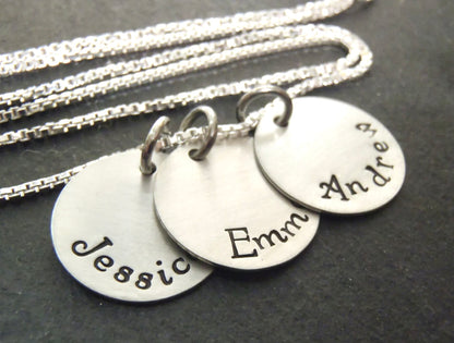 Sterling silver Mother's necklace personalized with names for mom - Drake Designs Jewelry