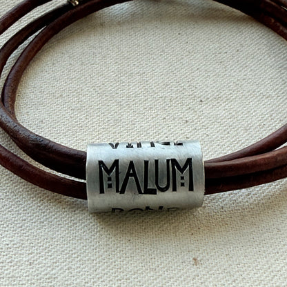 Vince Malum Bono Leather Bracelet | Overcome Evil with Good | Latin Phrase Jewelry | Hand Crafted Bracelet