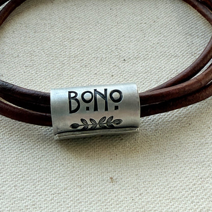 Vince Malum Bono Leather Bracelet | Overcome Evil with Good | Latin Phrase Jewelry | Hand Crafted Bracelet- drake designs jewelry