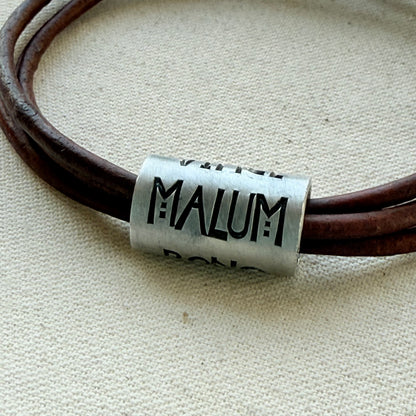 Vince Malum Bono Leather Bracelet | Overcome Evil with Good | Latin Phrase Jewelry | Hand Crafted Bracelet- drake designs jewelry