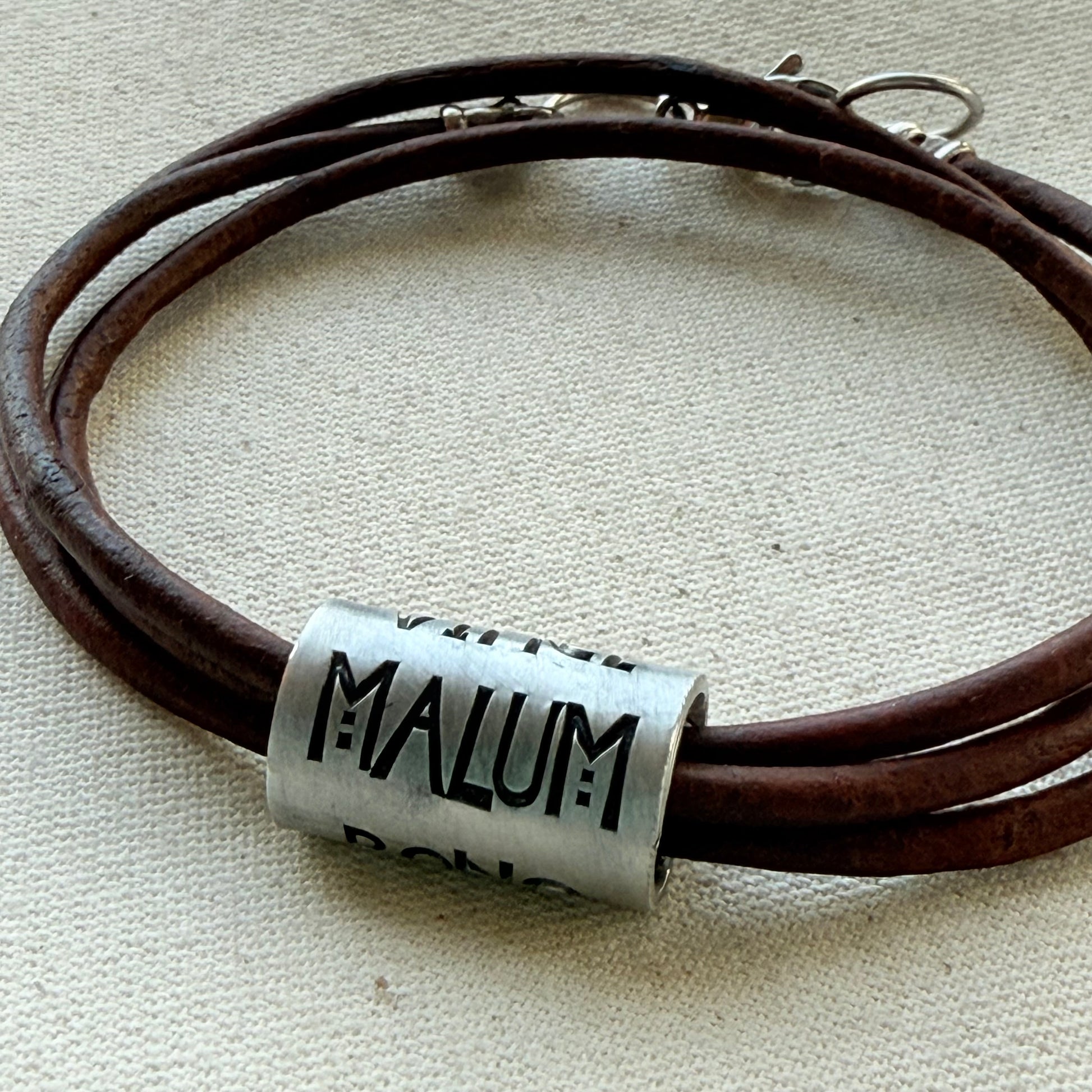 Vince Malum Bono Leather Bracelet | Overcome Evil with Good | Latin Phrase Jewelry | Hand Crafted Bracelet- drake designs jewelry