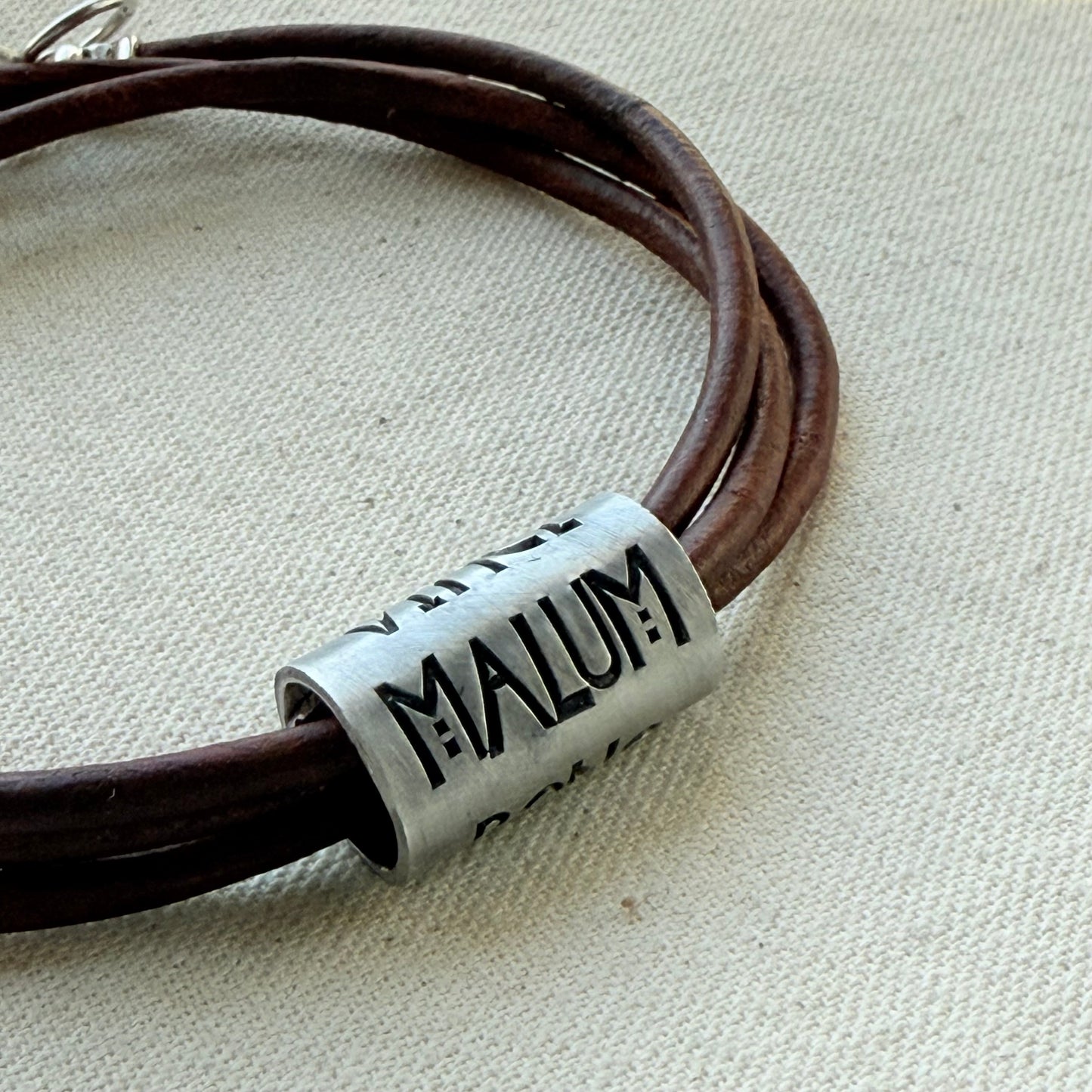 Vince Malum Bono Leather Bracelet | Overcome Evil with Good | Latin Phrase Jewelry | Hand Crafted Bracelet- drake designs jewelry